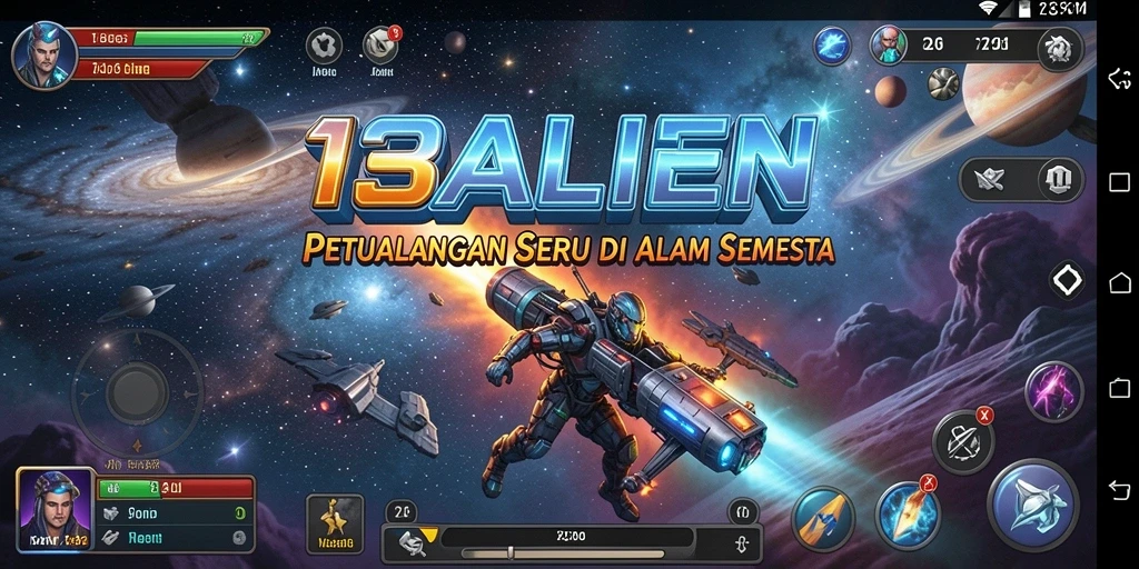 Tangkapan layar gameplay 138ALIEN menunjukkan aksi seru petualangan luar angkasa.