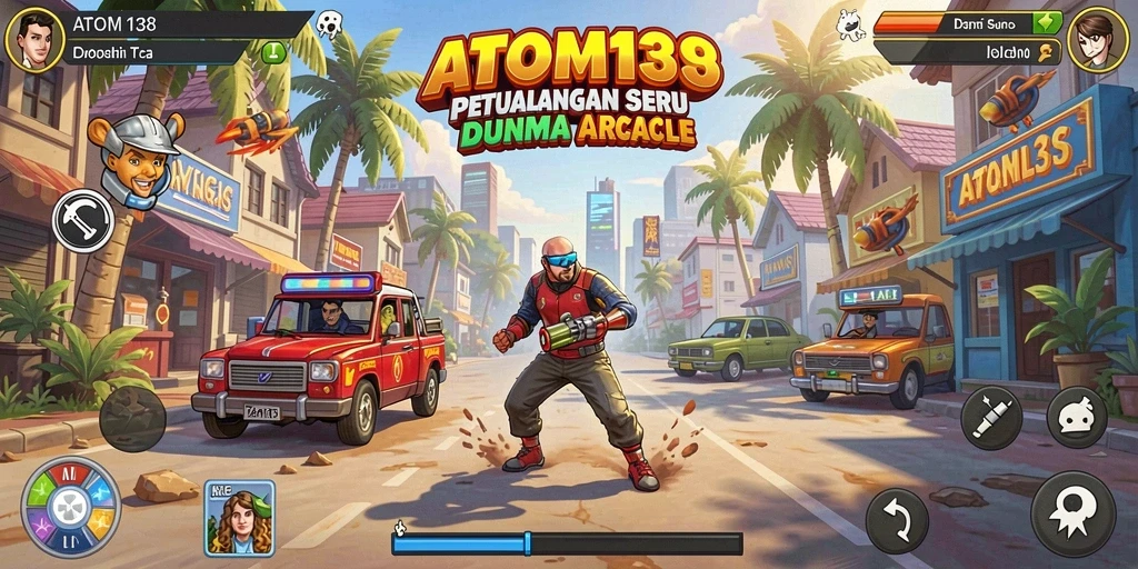 Tampilan gameplay seru dan menantang dalam ATOM138.