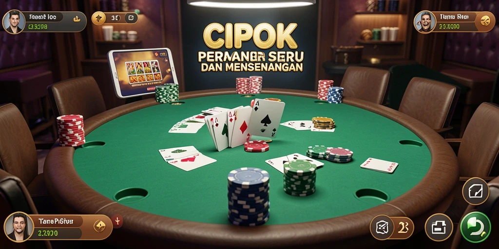 Screenshot utama CIPOK menampilkan gameplay Poker yang seru dan interaktif.
