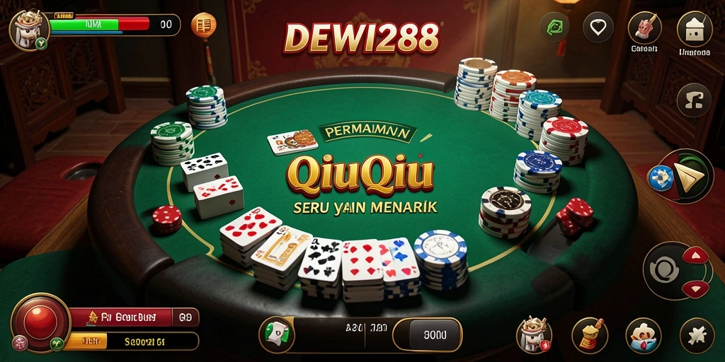 Screenshot gameplay DEWI288 menampilkan suasana permainan QiuQiu yang penuh aksi.
