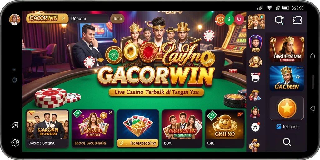 Screenshot GACORWIN menunjukkan dealer langsung dan permainan yang menarik.