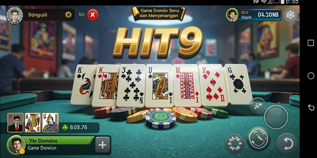 Tampilan gameplay HIT9 yang mendebarkan dengan aksi Domino.