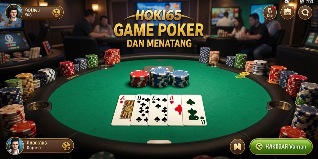 Tampilan gameplay HOKI65 yang menarik dan interaktif saat bermain Poker.