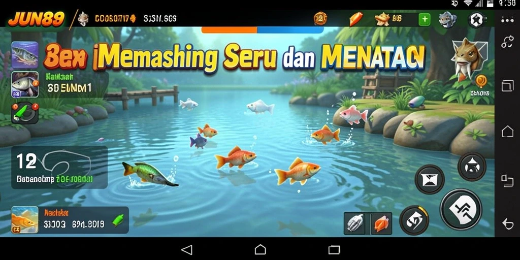 Screenshot gameplay JUN88 menampilkan aksi seru saat memancing.