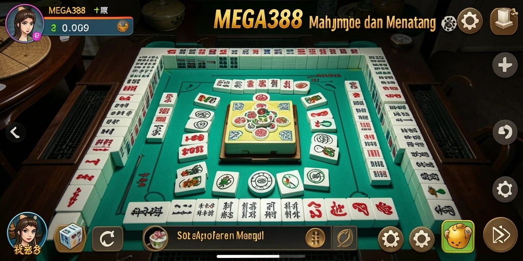 Tampilan gameplay seru dari MEGA388 saat bermain Mahjong online.