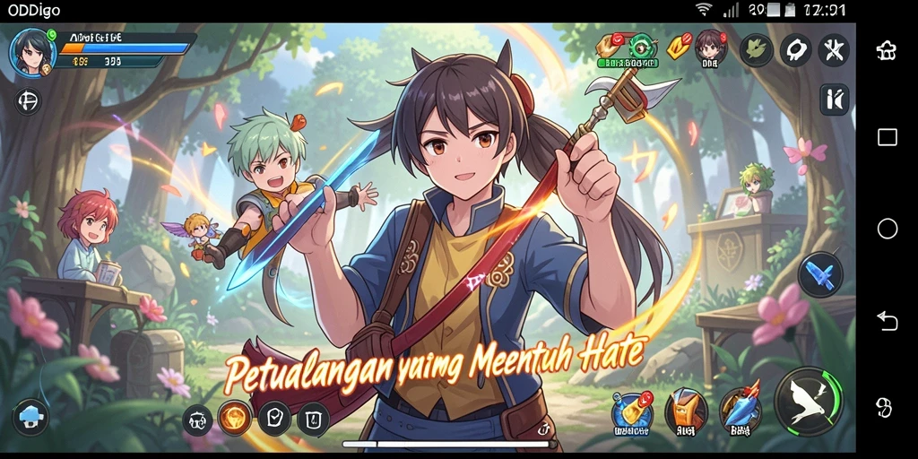 Screenshot menampilkan aksi seru dalam gameplay ODDIGO.