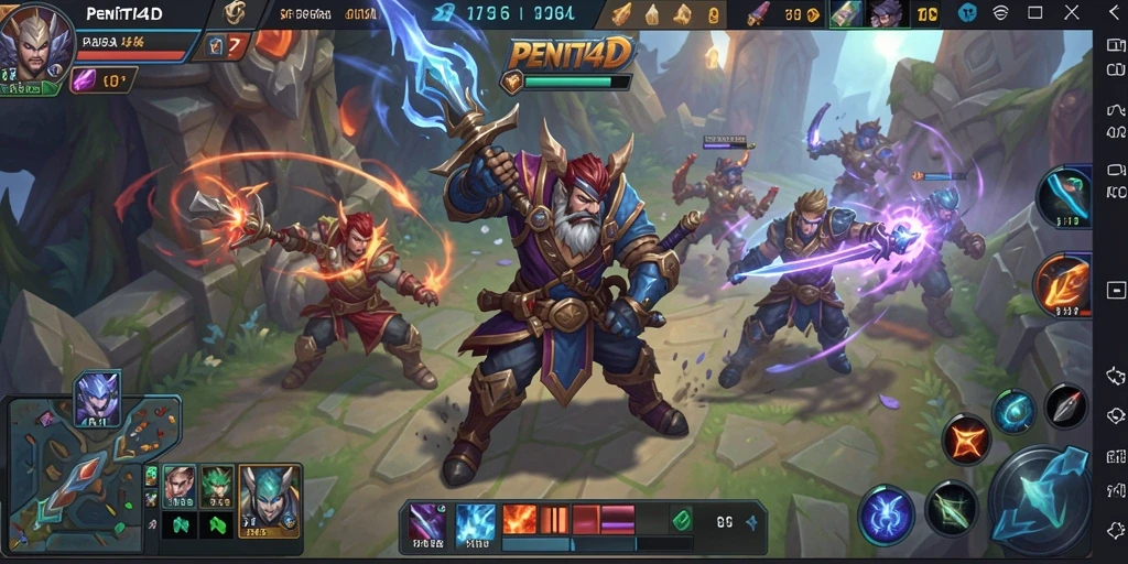 Screenshot menampilkan pertarungan seru dalam arena MOBA.