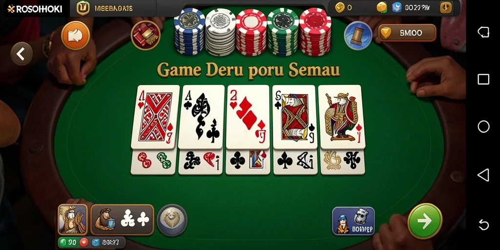 Tangkapan layar dari gameplay seru di ROSOHOKI saat bermain Domino.