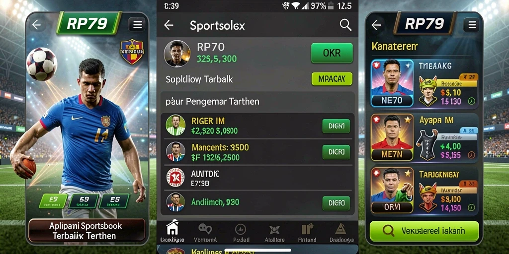 Screenshot gameplay RP79 menunjukkan pengalaman taruhan olahraga yang menarik.