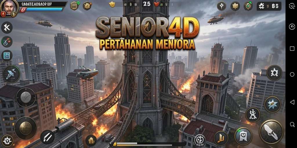 Tampilan menakjubkan dari pertarungan Tower Defense di SENIOR4D.