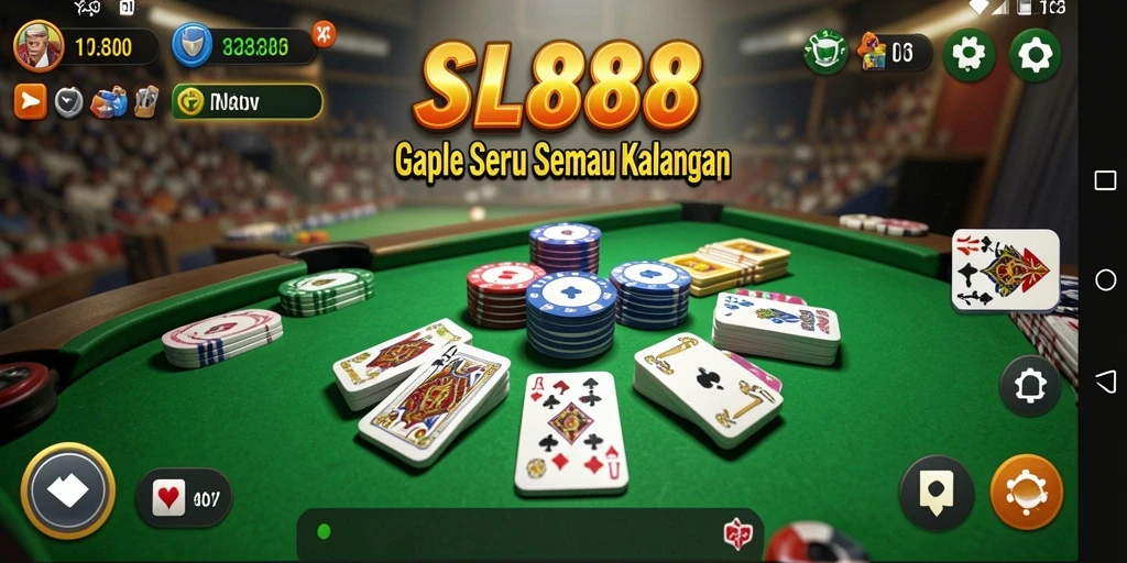 Tampilan gameplay seru dari SL888, siap untuk bertarung di Gaple.