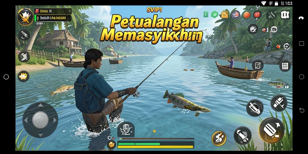 Menampilkan momen seru gameplay memancing di <strong>SVIP1</strong>.