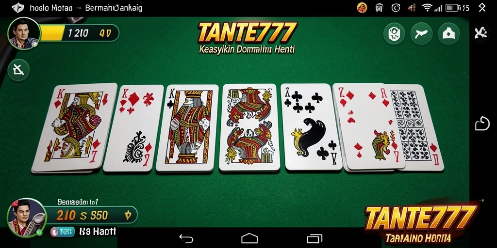 Screenshot menampilkan gameplay seru dari permainan domino TANTE777.