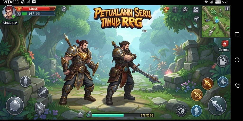 Screenshot VITA555 menunjukkan pertarungan seru dalam dunia RPG yang menakjubkan.