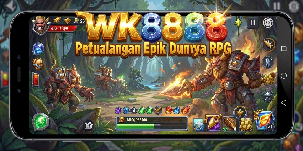 Tampilan aksi seru dalam gameplay RPG WK888.